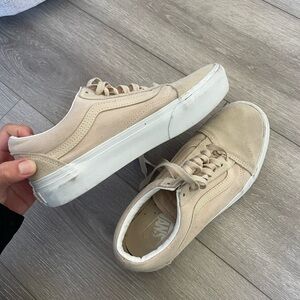 Vans Light Tan Canvas Sneakers